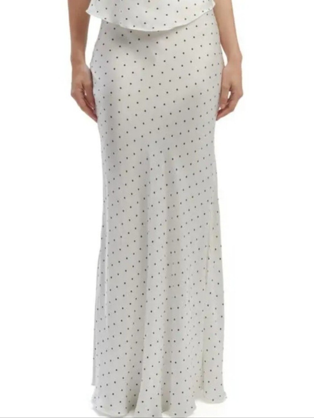 Bardot White Maxi Skirt with Black Polka Dots    XL US 10 AU/UK 14